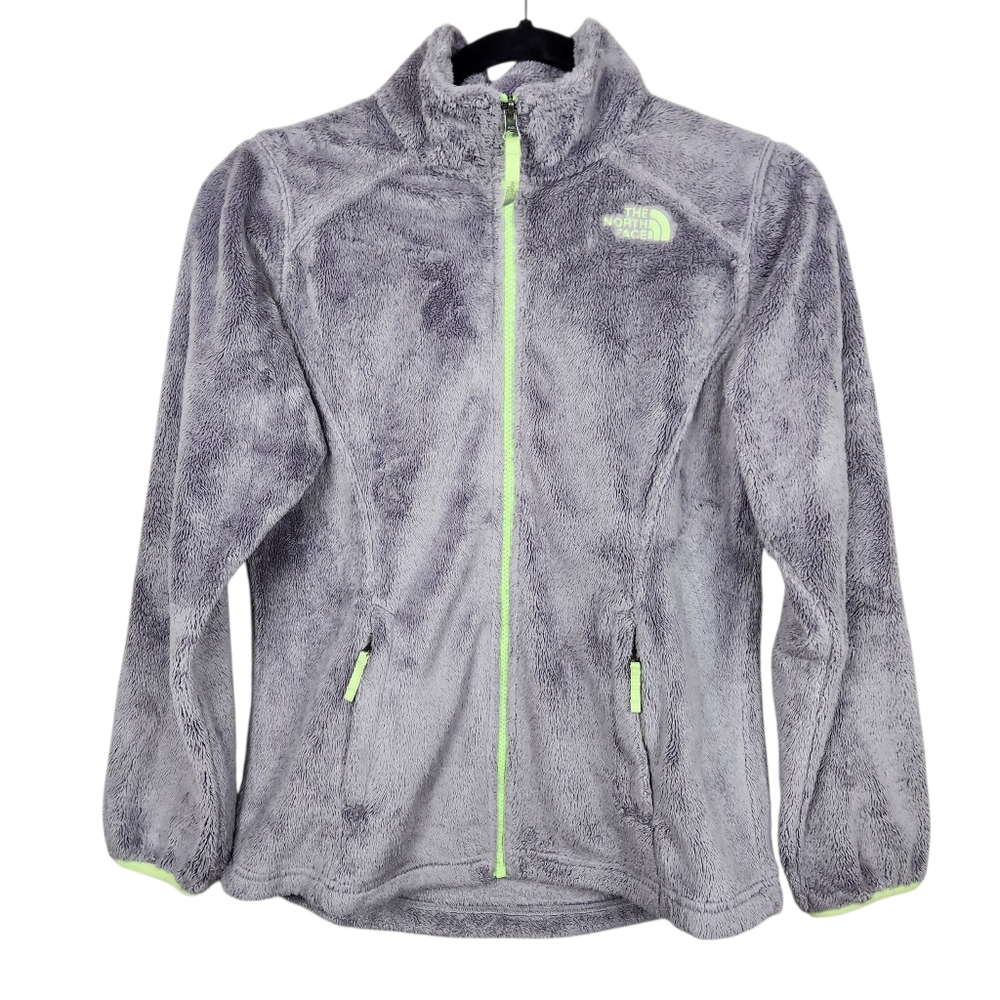 The North Face Osolita Jacket Fleece Metallic Silver Optic Yellow Kids Size L